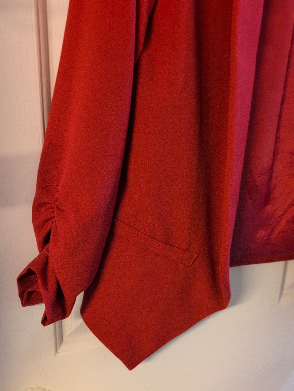 Open-Front Red Blazer - Picture 3 of 6